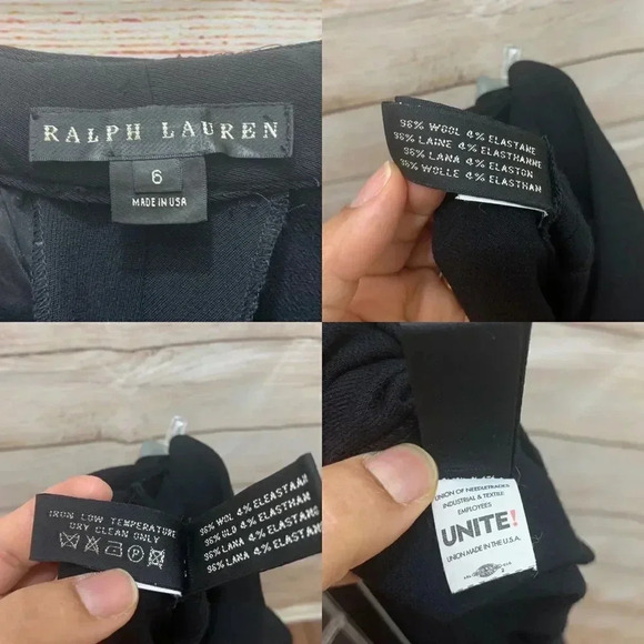 Ralph Lauren Black Label Wool Blend Dress Pants Stretchy Straight Leg Vintage - Picture 9 of 11